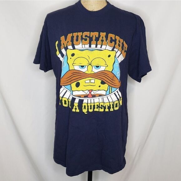 Nickelodeon | Spongebob 'Mustache You A ?' Tee - Picture 1 of 3
